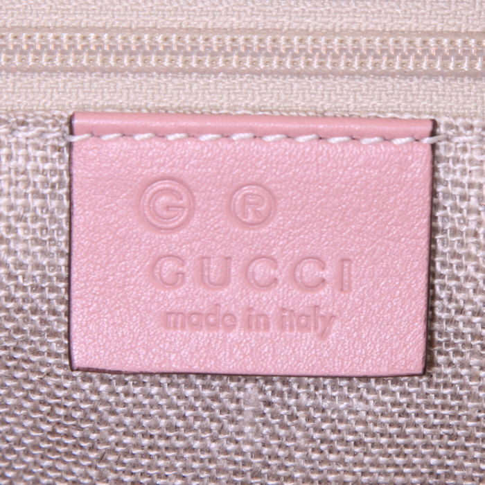Borsa Gucci Guccissima in pelle monogram con stampa rosa - Detail D4