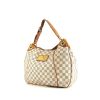 Borsa Louis Vuitton  Galliera in tela a scacchi azzurro e pelle naturale - 00pp thumbnail