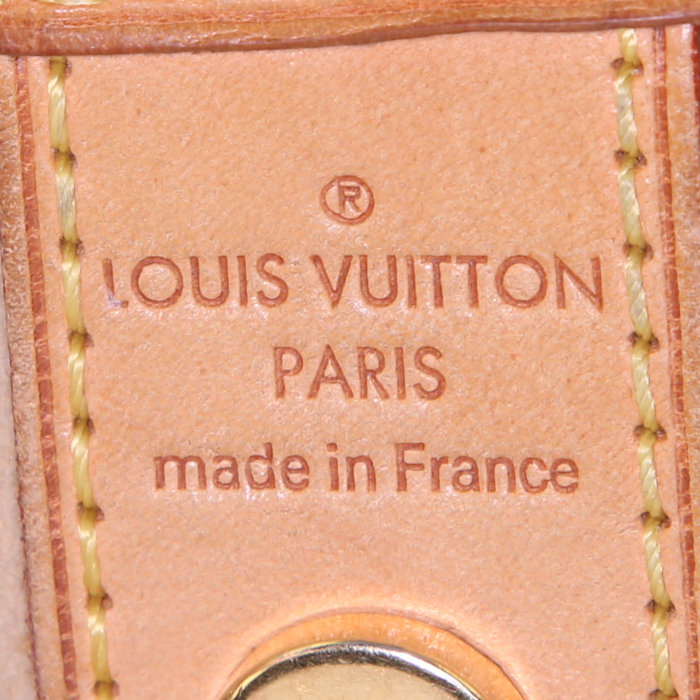 Bolso de mano Louis Vuitton  Galliera en lona a cuadros azul celeste y cuero natural - Detail D3