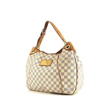Louis Vuitton  Galliera handbag  in azur damier canvas  and natural leather