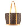 Shopping bag Louis Vuitton Babylone in tela monogram marrone e pelle naturale - 360 thumbnail
