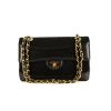 Chanel Vintage handbag in black quilted jersey and black leather - 360 thumbnail