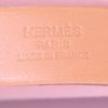Hermès Cabag shopping bag in pink canvas and brown Hunter cowhide - Detail D4 thumbnail