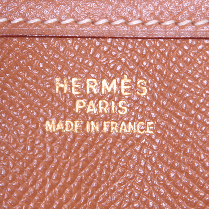 Bolso bandolera Hermes Evelyne modelo grande en cuero epsom color oro - Detail D3