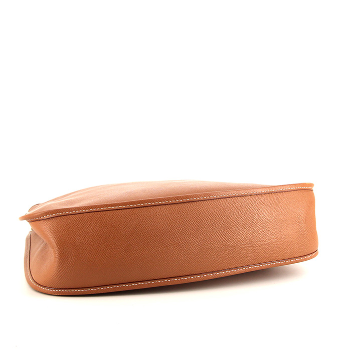 Borsa a tracolla Hermes Evelyne modello grande in pelle Epsom gold - Detail D4