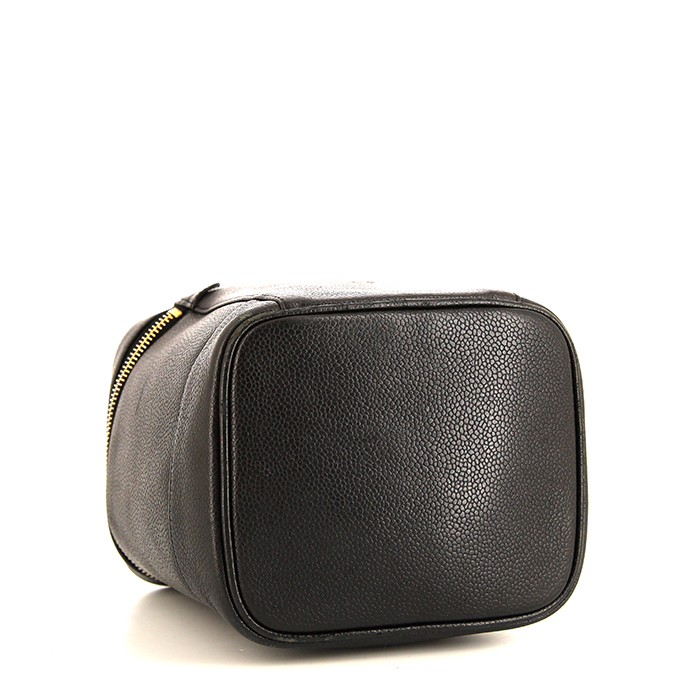 Vanity Chanel Vanity en cuir grainé noir - Detail D4