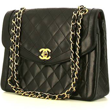 Chanel Boston Speedy Black Quilted Leather Hand Bag + Strap - Mrs Vintage -  Selling Vintage Wedding Lace Dress / Gowns & Accessories from 1920s –  1990s. And many One of a