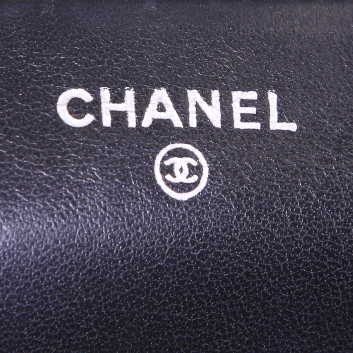 Borsa a tracolla Chanel Wallet on Chain in pelle trapuntata nera - Detail D3
