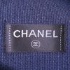 Chanel Pile Tote bag shopping bag in navy blue terry fabric - Detail D4 thumbnail