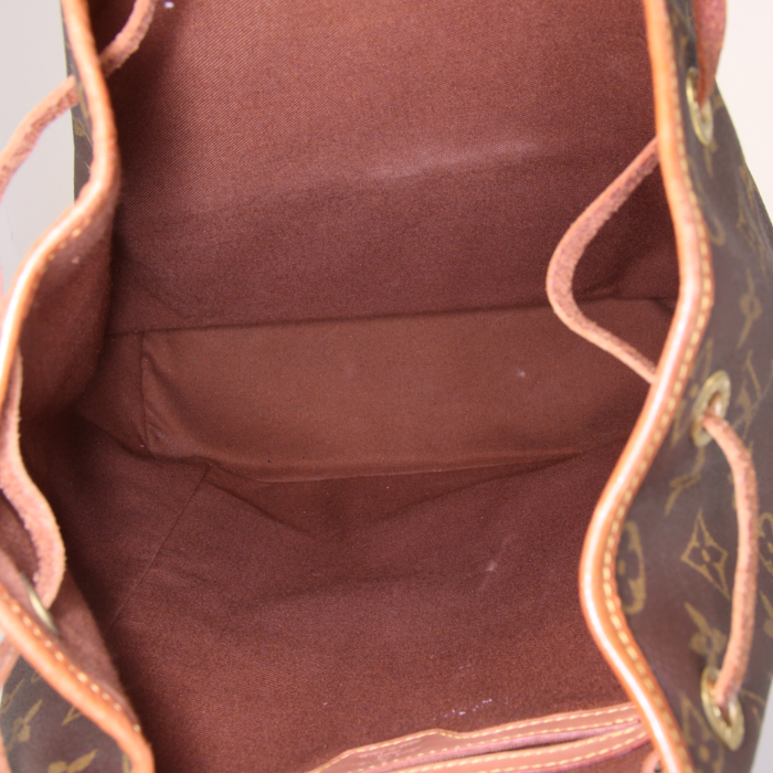 Louis Vuitton Montsouris large model backpack in brown monogram canvas and natural leather - Detail D2