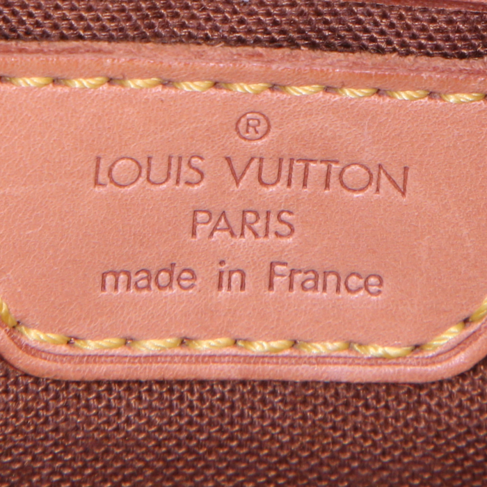 Zaino Louis Vuitton Montsouris modello grande in tela monogram marrone e pelle naturale - Detail D3