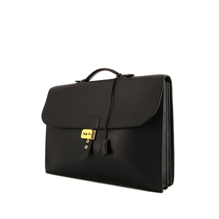 Sac À Dépêches Briefcase In Black Ardenne Leather