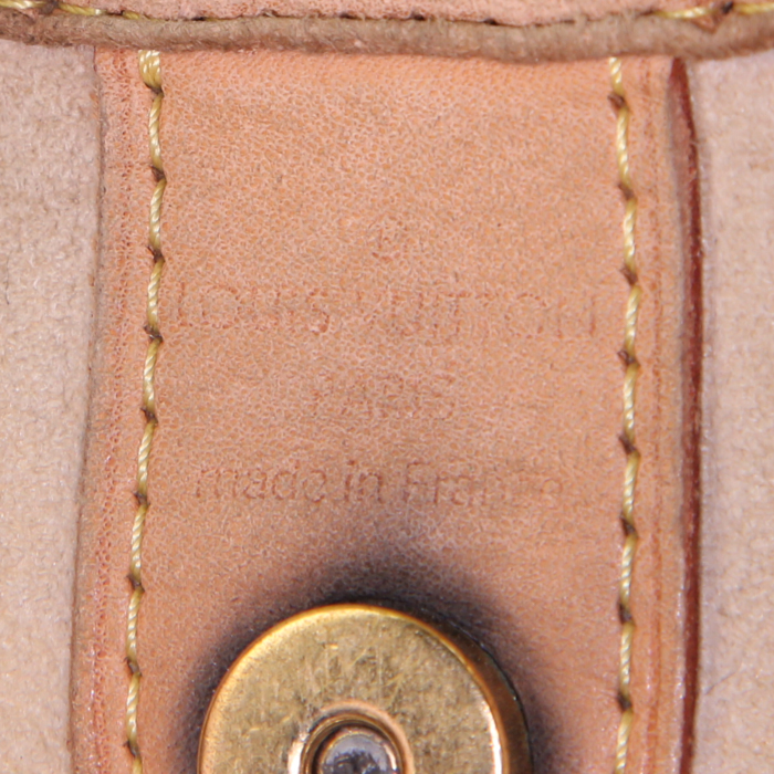 Louis Vuitton Galliera small model handbag in brown monogram canvas and natural leather - Detail D3