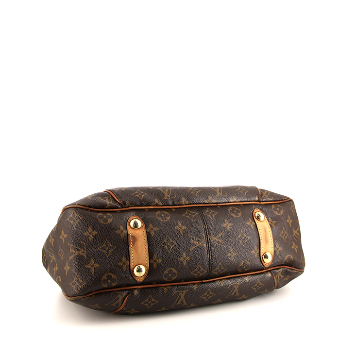 Louis Vuitton Galliera small model handbag in brown monogram canvas and natural leather - Detail D4