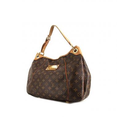 Sac à main Louis Vuitton Galliera petit modèle en toile monogram marron et cuir naturel
