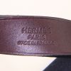 Hermès Cabag shopping bag in black canvas and brown leather - Detail D4 thumbnail