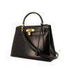 Hermes Kelly 28 cm handbag in black box leather - 00pp thumbnail