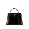 Hermes Kelly 28 cm handbag in black box leather - 360 thumbnail