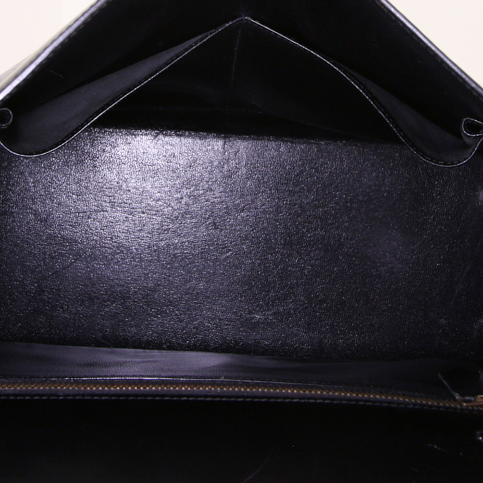 Sac à main Hermes Kelly 28 cm en cuir box noir - Detail D3