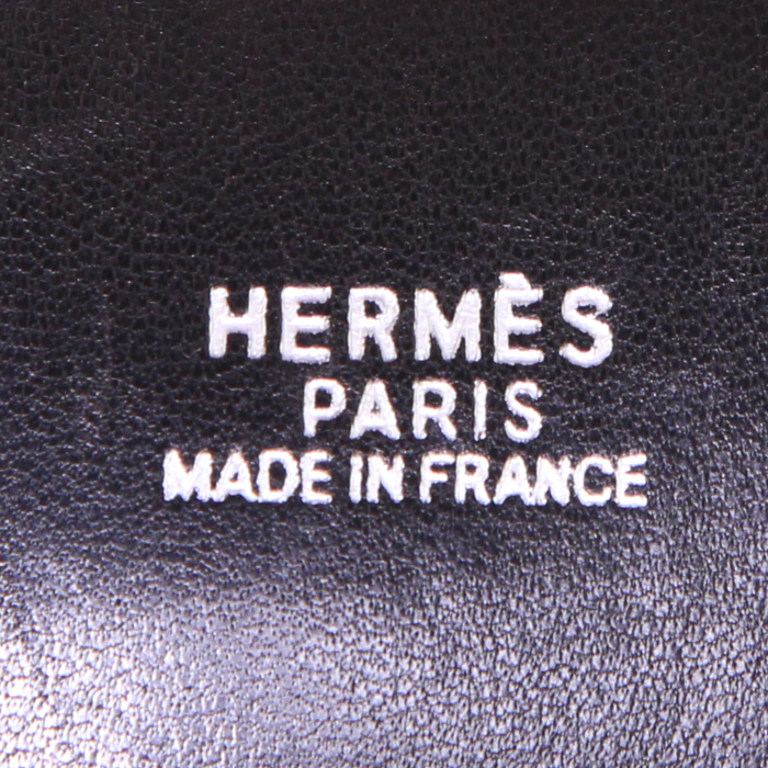 Bolso de mano Hermès Bolide 35 cm en cuero Fjord negro - Detail D4