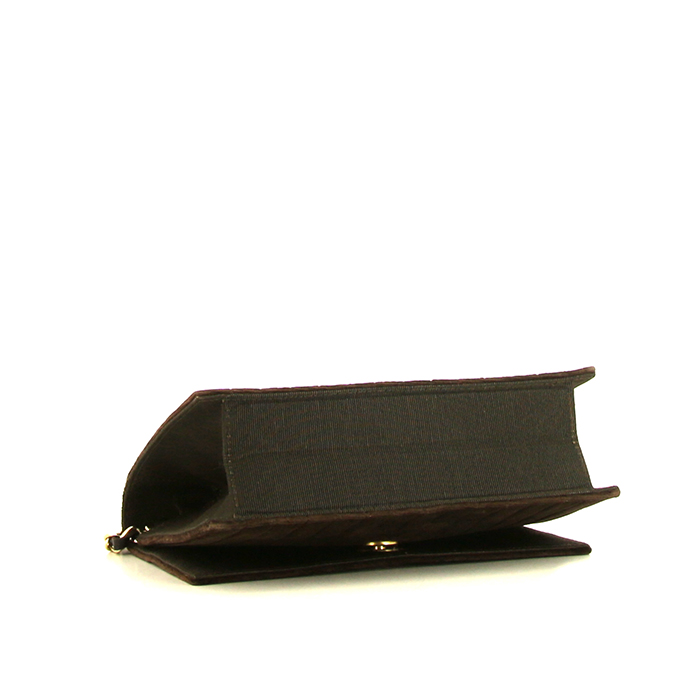 Sac à main Chanel  Vintage en velours matelassé marron - Detail D4