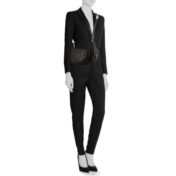 Saint Laurent Vintage handbag in black leather - Detail D1