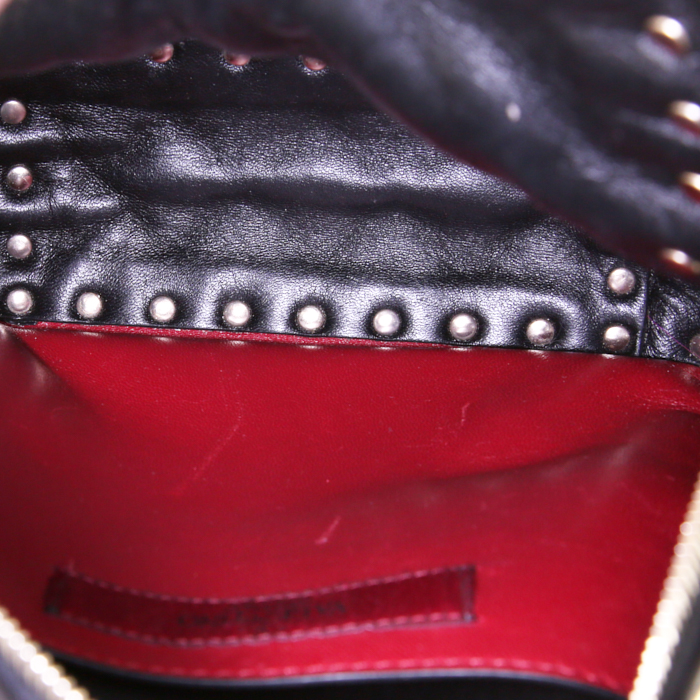 Sac à dos Valentino Rockstud en cuir matelassé noir - Detail D3