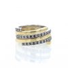 Mobile Dinh Van Duo Spirale ring in yellow gold,  white gold and black diamonds - 360 thumbnail
