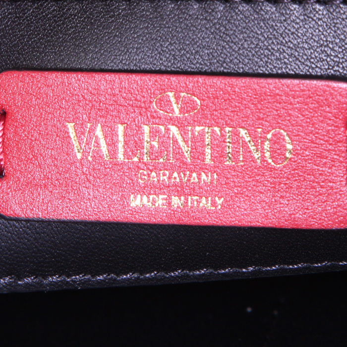 Bolso de mano Valentino Garavani Bloomy Tote en cuero negro - Detail D4