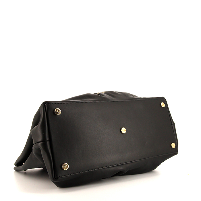 Bolso de mano Valentino Garavani Bloomy Tote en cuero negro - Detail D5