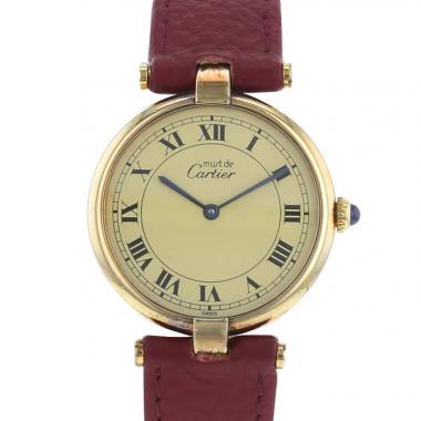 Reloj Cartier Vendôme de oro chapado Circa  1990