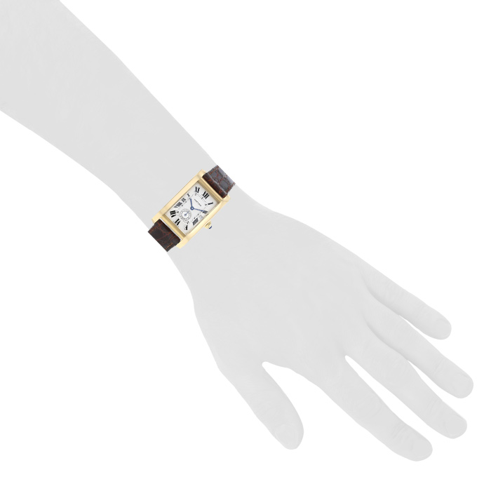 Reloj Cartier Tank Américaine de oro amarillo Ref :  8012905 Circa  1990 - Detail D1