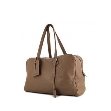 Sac à main Hermes Victoria en cuir togo étoupe