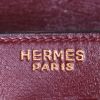 Hermes Kelly 32 cm handbag in burgundy box leather - Detail D4 thumbnail