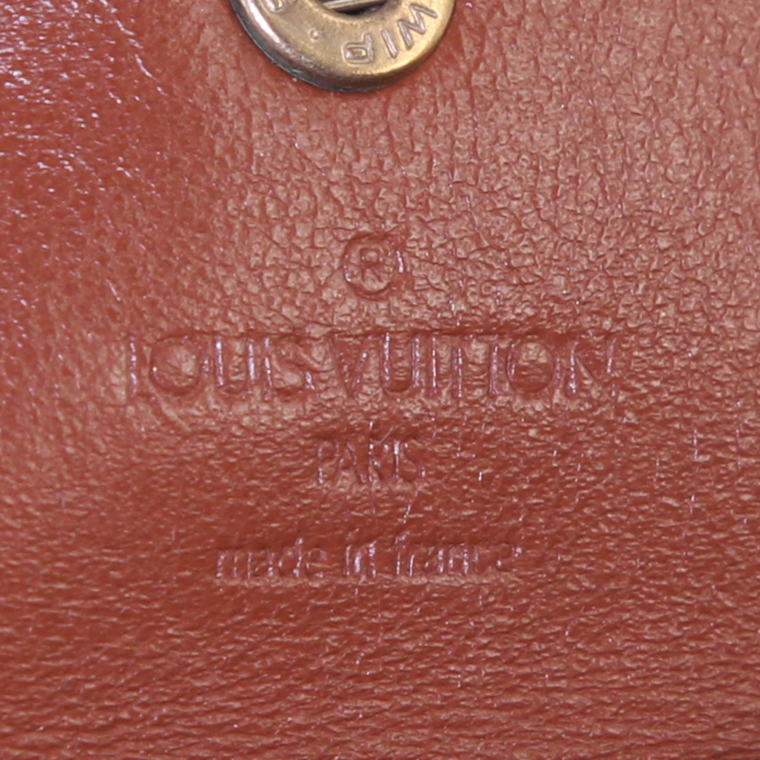 Billetera Louis Vuitton Organizer en lona Monogram marrón y cuero natural - Detail D3