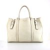 Prada shopping bag in white leather - 360 thumbnail