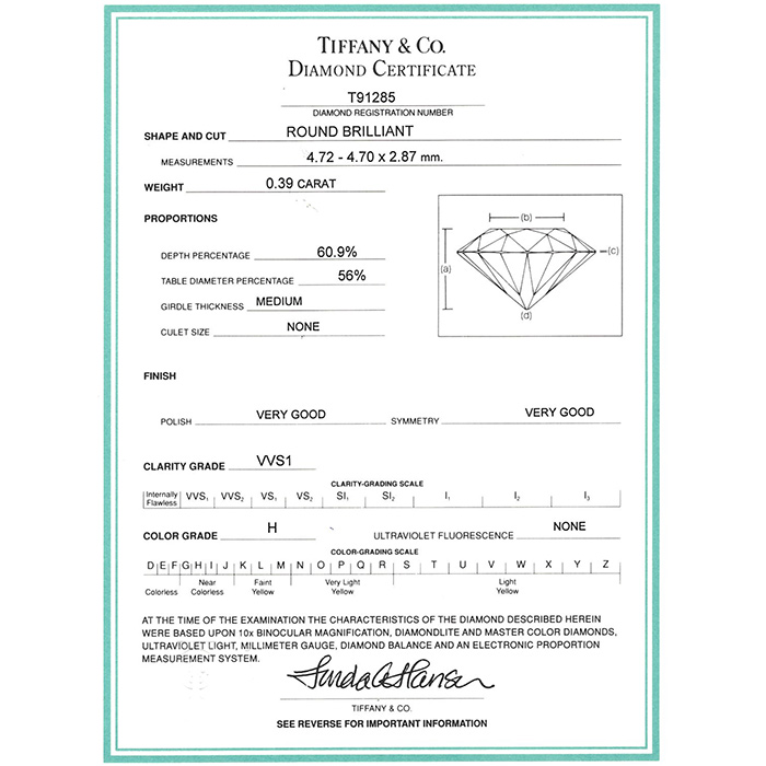 Anello solitario Tiffany & Co Diamond in platino e diamante - Detail D3