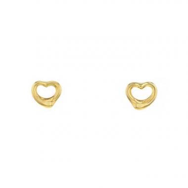 Paire de puces d'oreilles Tiffany 
Co Open Heart en or jaune
