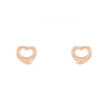 Orecchini a bottone Tiffany 
Co Open Heart in oro rosa