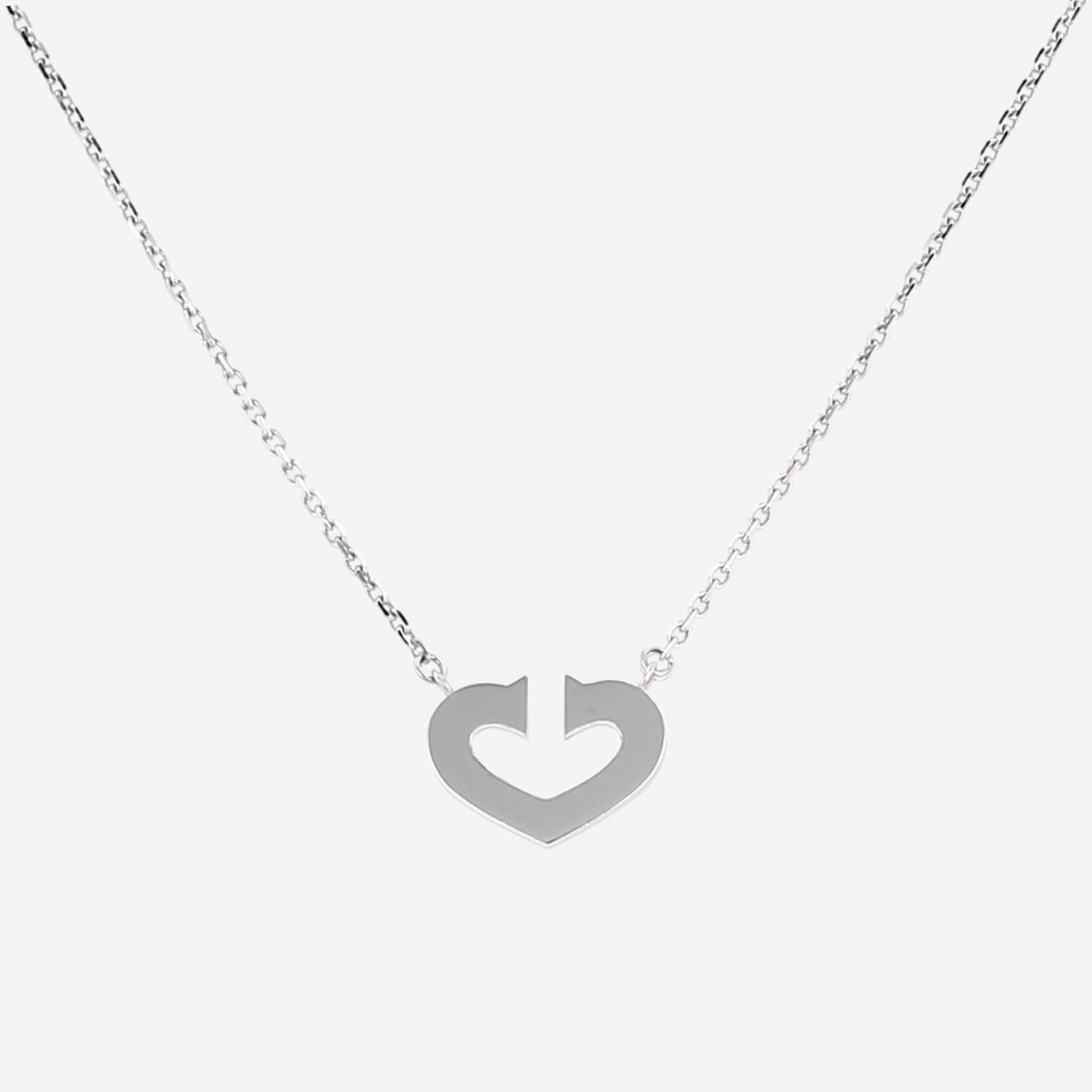 Collier Cartier Coeur et Symbole en or blanc