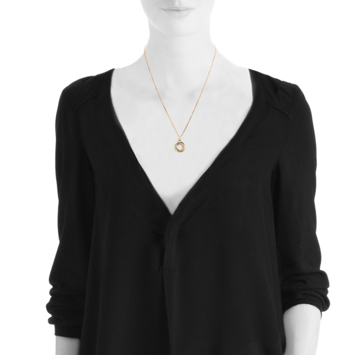 Collar Cartier Trinity en 3 oros y diamante - Detail D1