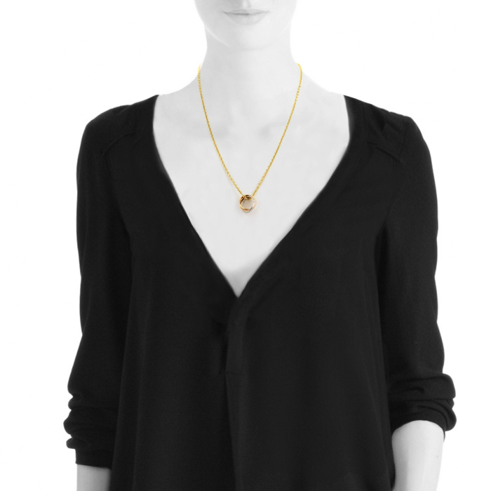 Cartier Trinity small model necklace in 3 golds - Detail D1