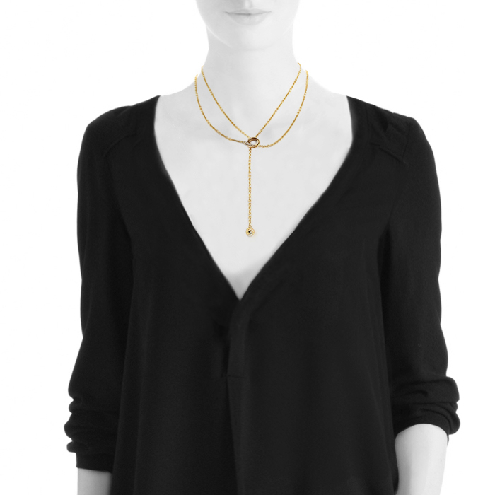 Collier cravate Cartier Trinity en 3 ors - Detail D1