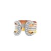 Open Cartier C de Cartier large model ring in white gold,  pink gold and yellow gold and in diamonds, size 56 - 00pp thumbnail