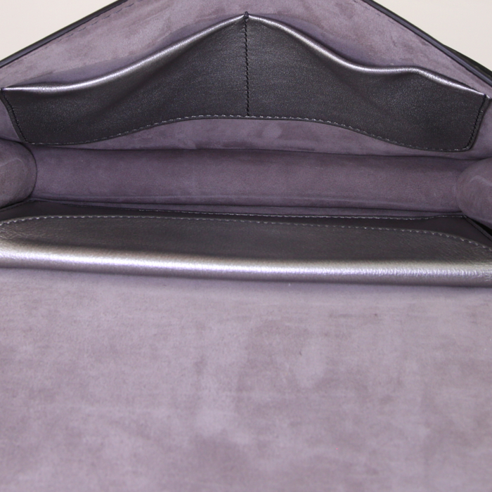 Sac à main Dior J'Adior en cuir argenté - Detail D3