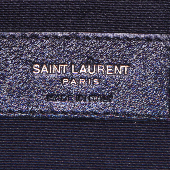 Saint Laurent Loulou shoulder bag in khaki chevron quilted leather - Detail D4