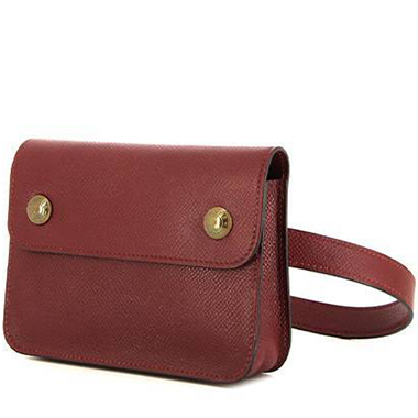 HERMES Jige Grained Courchevel Red Leather Clutch