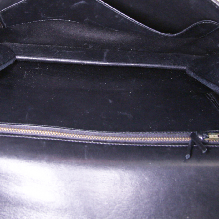 Sac à main Hermès Sandrine en cuir box noir - Detail D2