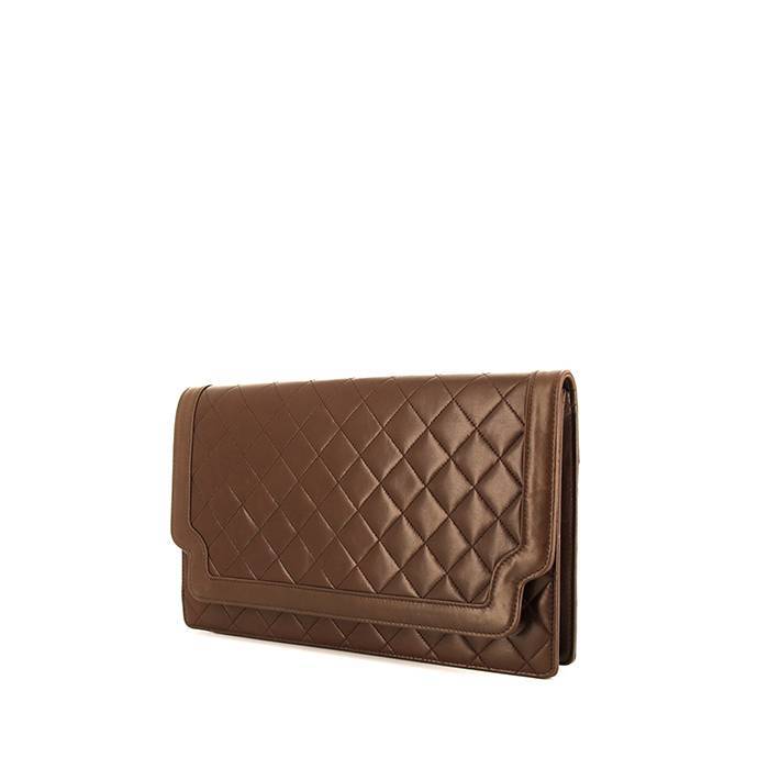 Chanel Vintage Pouch in Brown Quilted Leather