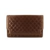Chanel Vintage pouch in brown quilted leather - 360 thumbnail